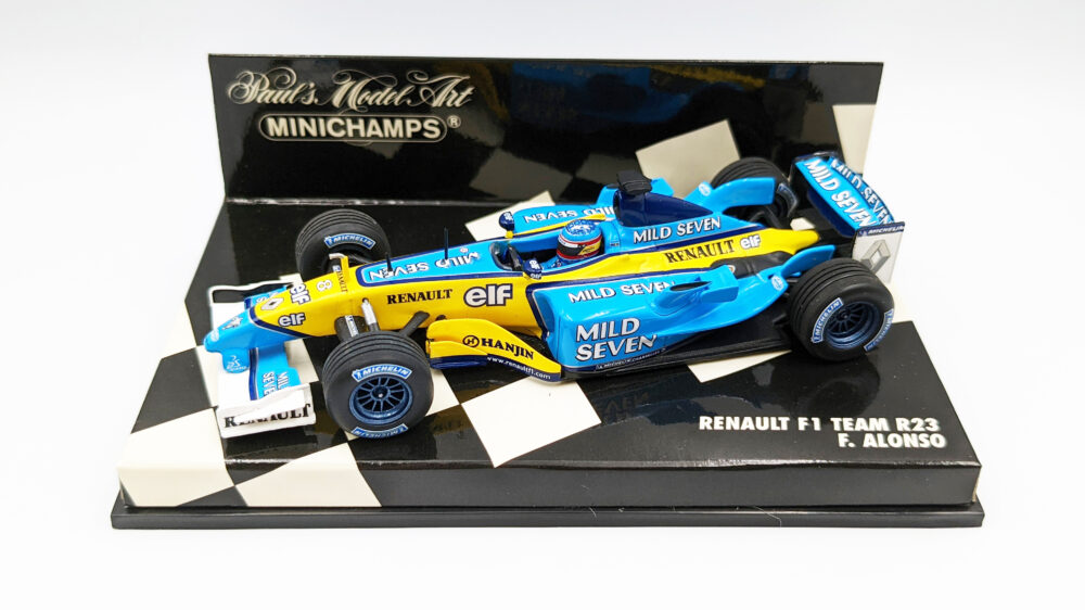 お値段アロンソ　R23 ルノー　1/18 タバコ仕様 ミニカー