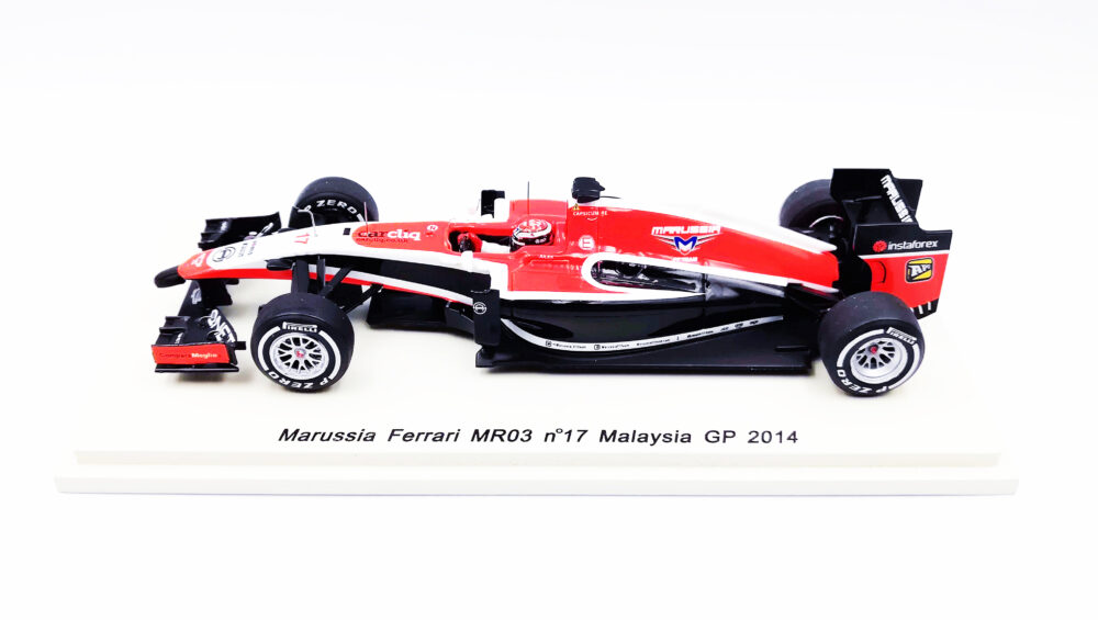 Ｆ１ミニカー　1-43スケール　マルシャ　ジュール・ビアンキ選手　サイン入り F1ミニカー 1-43スケール マルシャ ジュール・ビアンキ選手